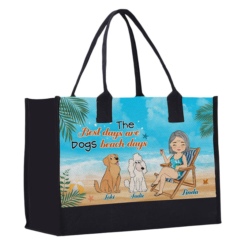 Dog Beach Days - Personalized Custom Canvas Tote Bag