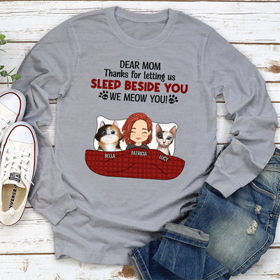 Sleeping Beside You - Personalized Custom Long Sleeve T-shirt