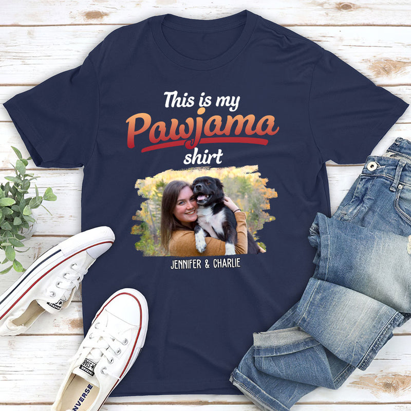 Pajama With Pet Photo - Personalized Custom Unisex T-shirt