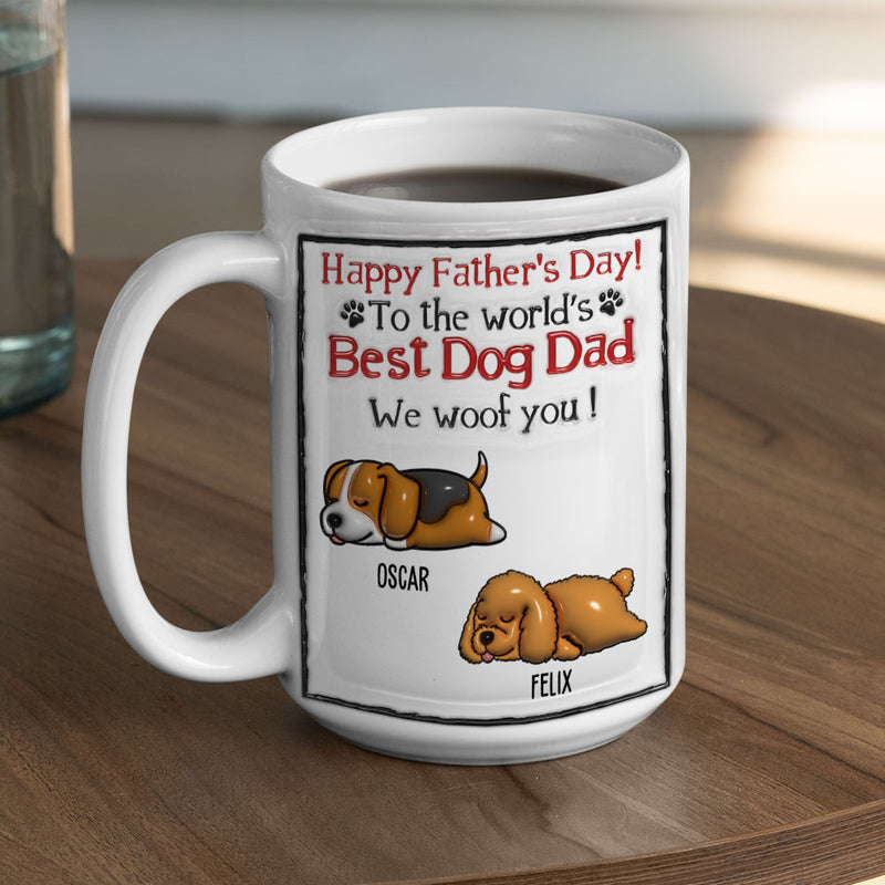 Best Dog Dad In The World - Personalized Custom 3D Inflated Effect Mug