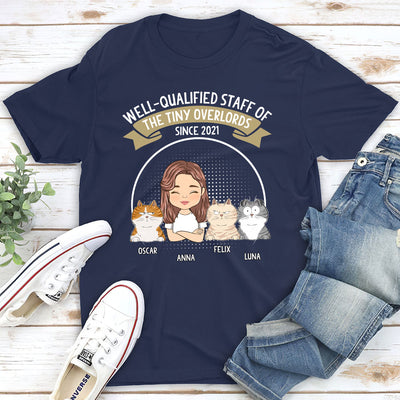 Well Qualified Cat Staff - Personalized Custom Unisex T-shirt