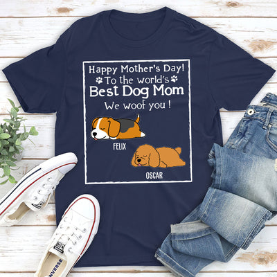 Woof Best Dog Mom Version 2 - Personalized Custom Unisex T-shirt