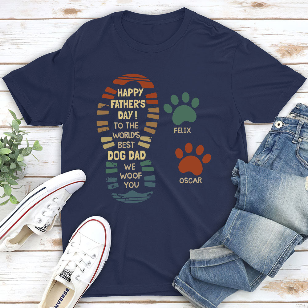 World Best Dog Dad Personalized Dog Parent Custom Unisex T-shirt
