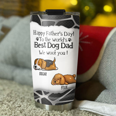 Woof Papa - Personalized Custom 3D Inflated Effect Tumbler