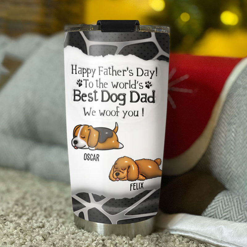 Woof Papa - Personalized Custom 3D Inflated Effect Tumbler