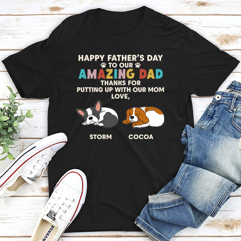 Thanks For Our Amazing Dad - Personalized Custom Unisex T-shirt