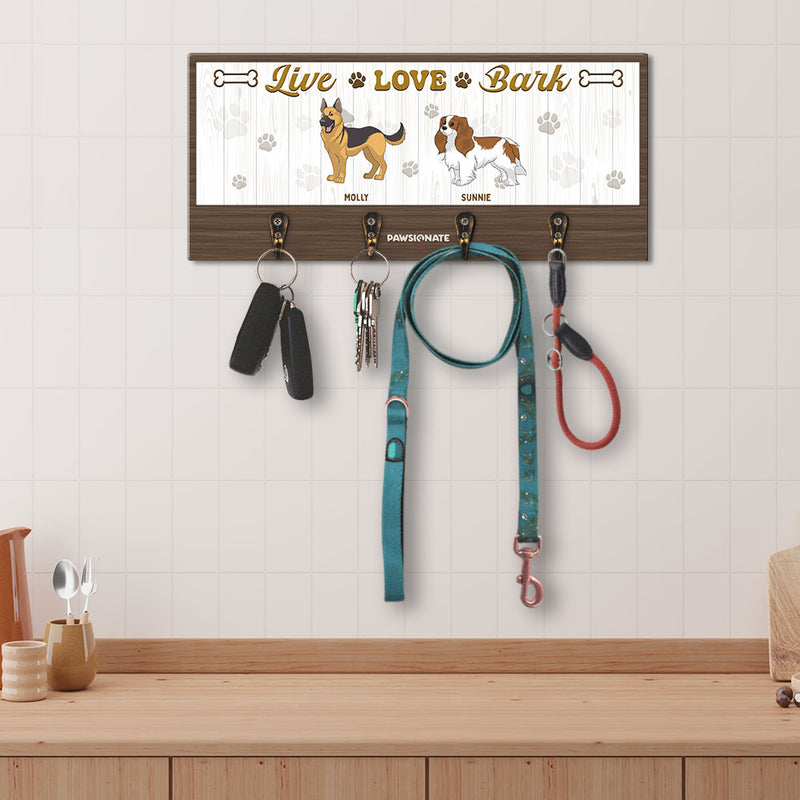 Live Love Bark - Personalized Custom Wooden Key Holder