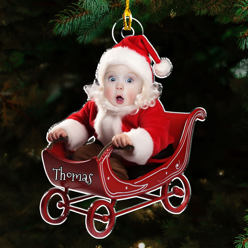 Custom Face Baby Santa - Personalized Custom Acrylic Ornament