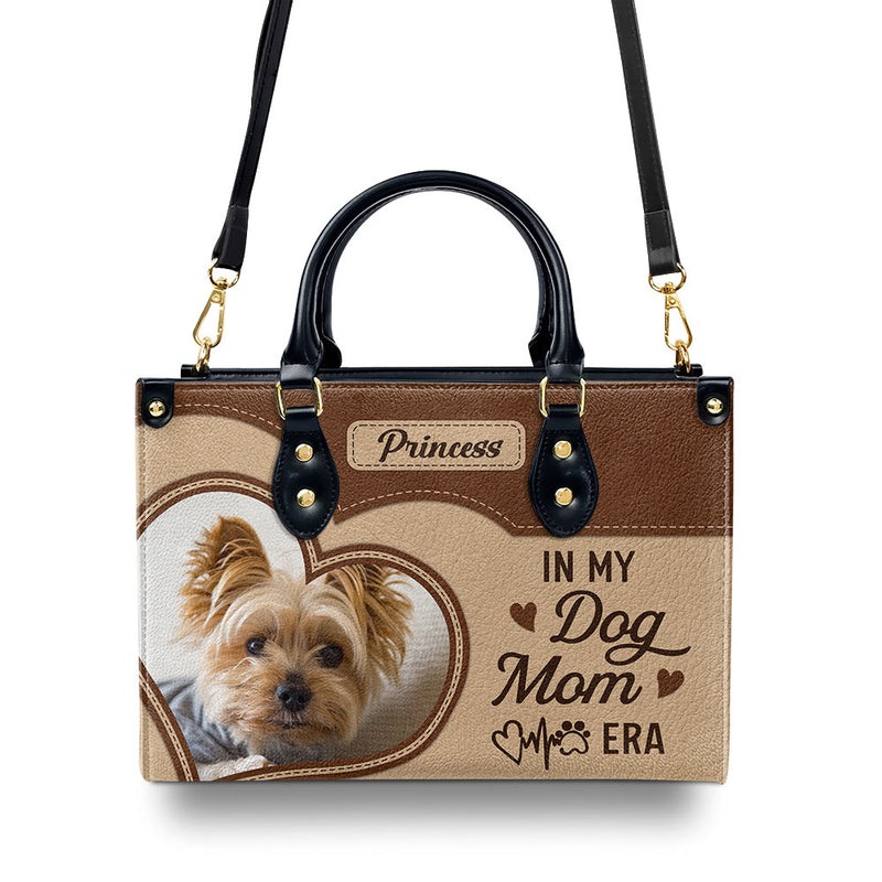 Dog Mom Era Heart - Personalized Custom Leather Bag