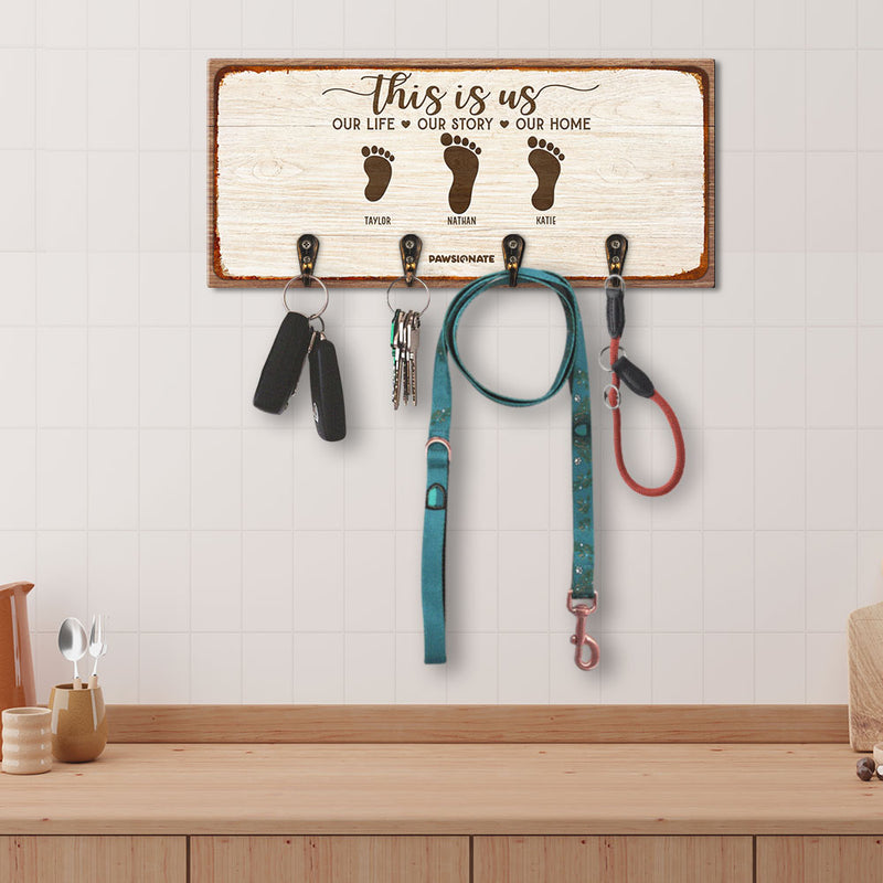 This Is Us - Personalized Custom Wooden Key Holder