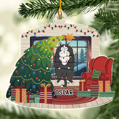 Christmas Tree Falling - Personalized Custom Acrylic Ornament