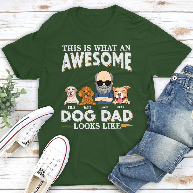 Awesome Dog Dad Look Like - Personalized Custom Premium T-shirt