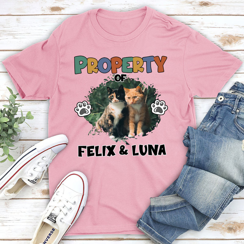 Property Of My Cat - Personalized Custom Unisex T-shirt