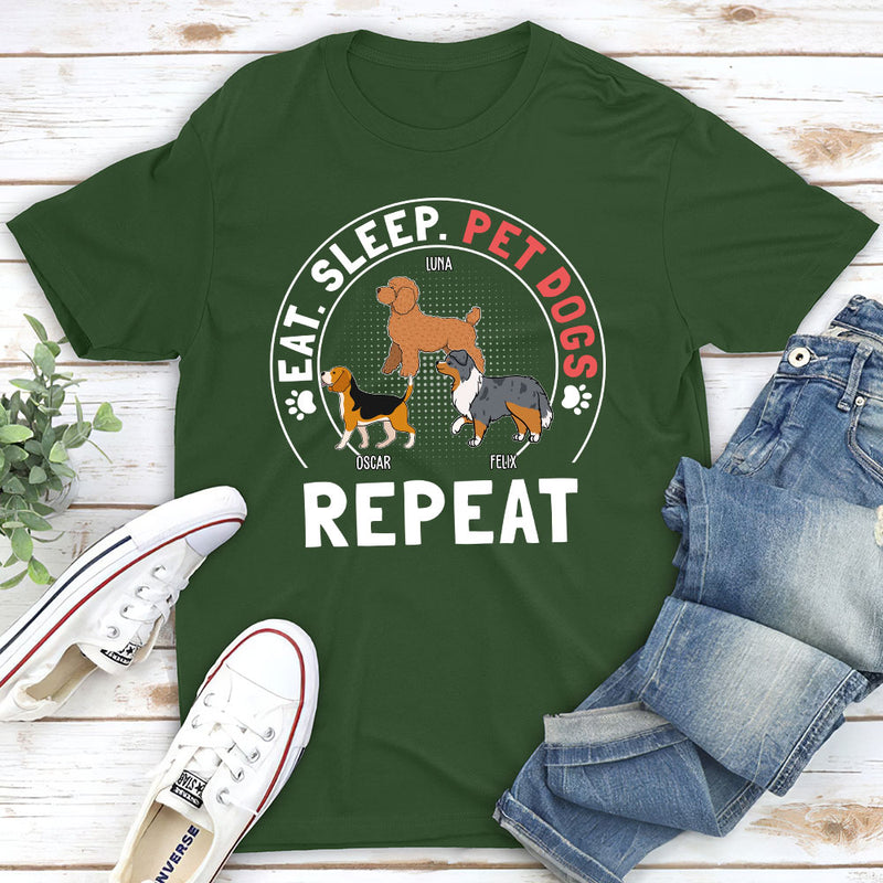 Pet Dog Repeat - Personalized Custom Unisex T-shirt