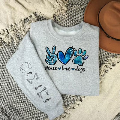 Peace Love Dog - Personalized Custom Sweatshirt