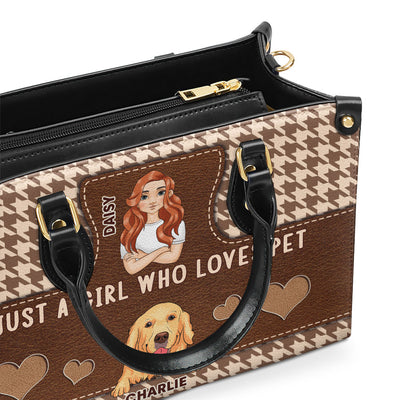 Girl With Pets - Personalized Custom Leather Bag