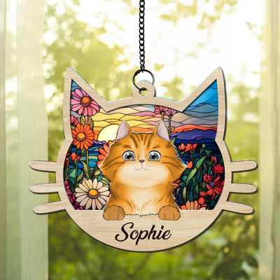 I Love My Cat - Personalized Custom Suncatcher