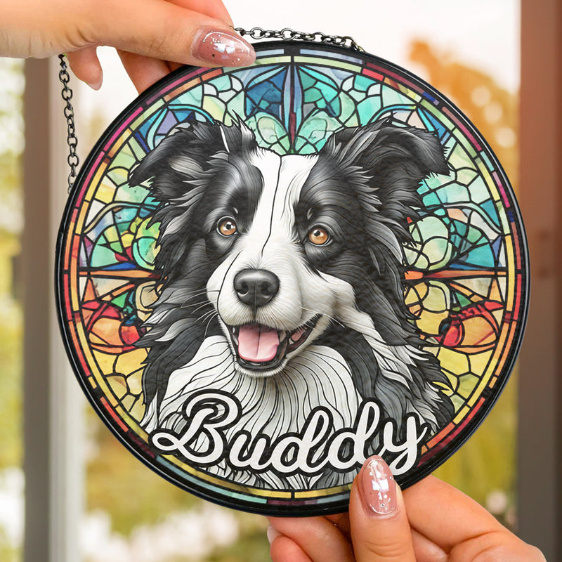 Portrait From Pet Photo - Personalized Custom Window Hanging Suncatcher