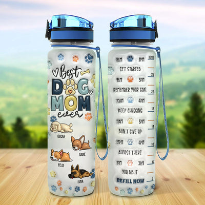 My Best Dog Dad - Personalized Custom 3D Inflated Effect Water Tracker Bottle