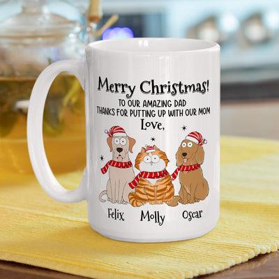 Amazing Christmas With Dog - Personalized Custom Coffee Mug