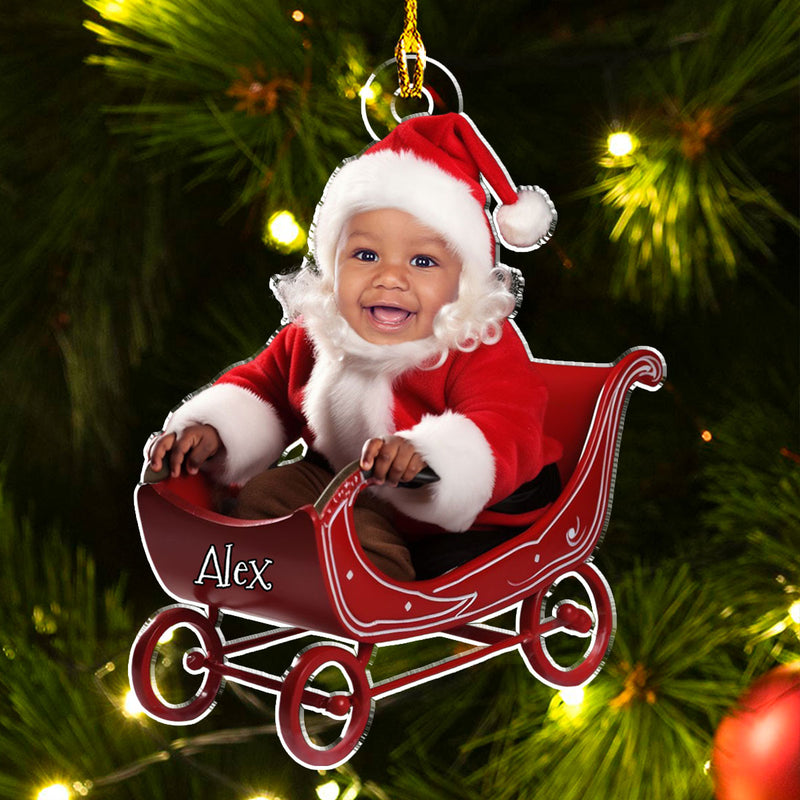 Custom Face Baby Santa - Personalized Custom Acrylic Ornament