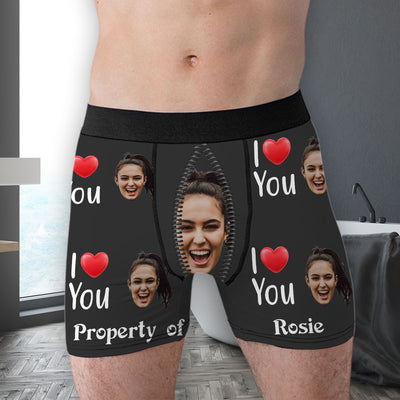 Property Of - Personalized Photo Men's Boxer Briefs