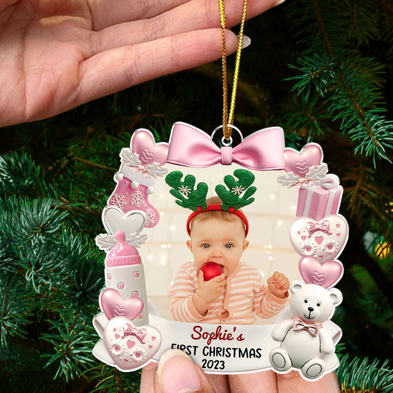 Baby First Christmas 3 - Personalized Custom Acrylic Ornament