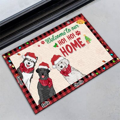 Welcome To My Ho Ho Home Version 2 - Personalized Custom Doormat