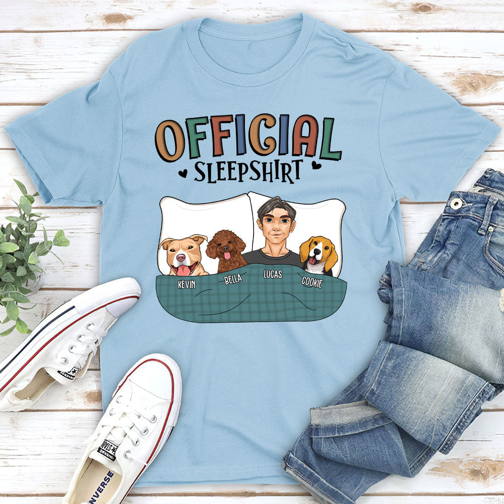 Official Sleepshirt With Pets Personalized Pet Parents Custom Unisex T-shirt