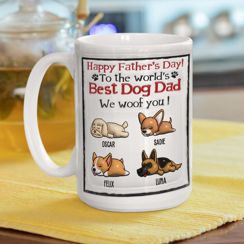 Best Dog Dad In The World - Personalized Custom 3D Inflated Effect Mug