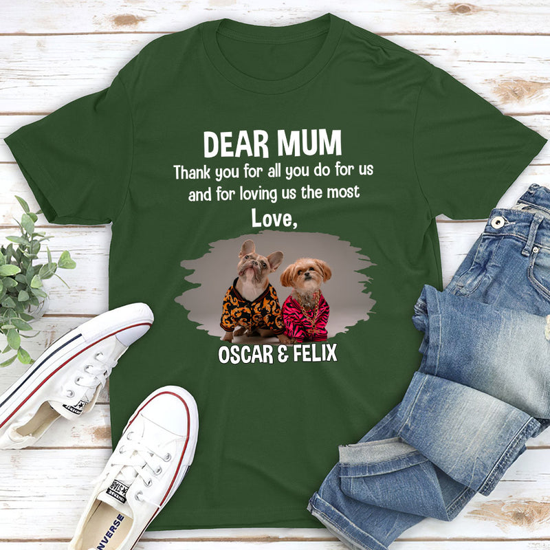 Mom Thanks For Your Love - Personalized Custom Premium T-shirt