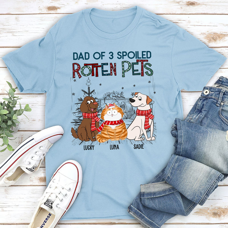 Dad Of A Spoiled Rotten Dog 3 - Personalized Custom Unisex T-shirt