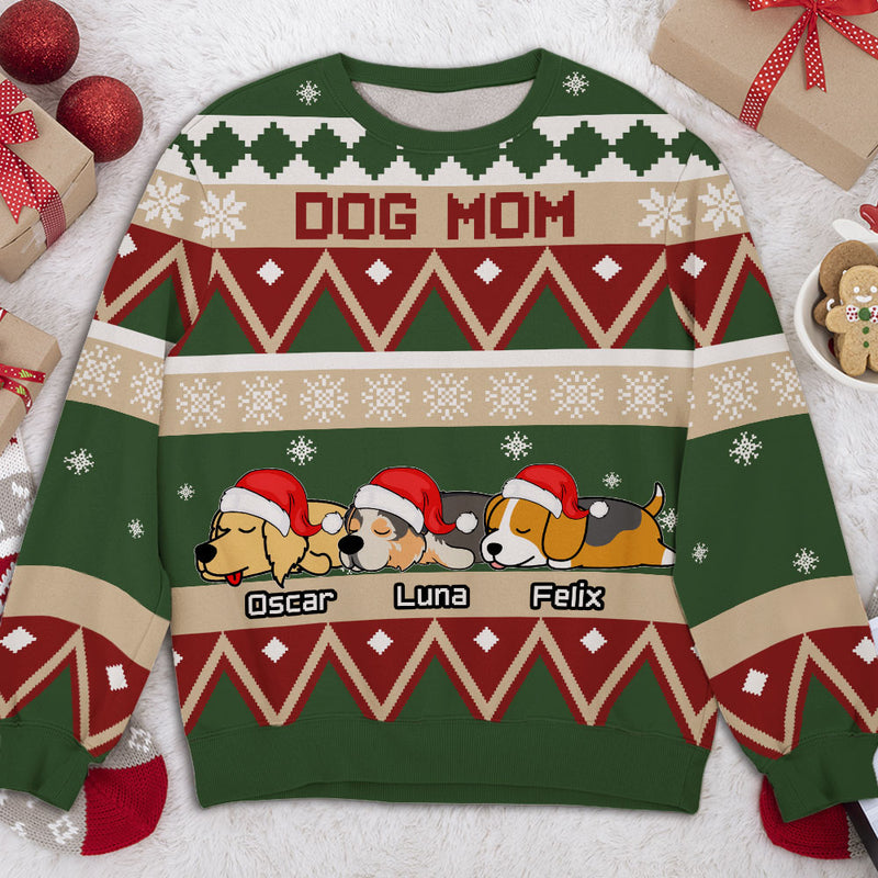 Dog Mom Happy Christmas  - Personalized Custom All-Over-Print Sweatshirt