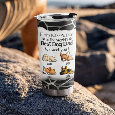 Woof Papa - Personalized Custom 3D Inflated Effect Tumbler