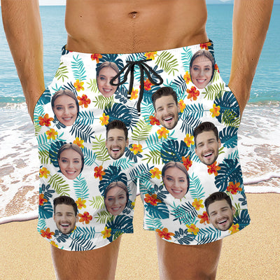 Custom Photo Tropical Vibes Only - Personalized Custom Beach Shorts