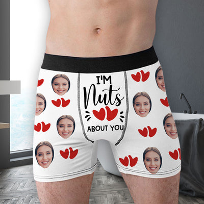 I Am Nuts About You - Personalized Photo Men's Boxer Briefs
