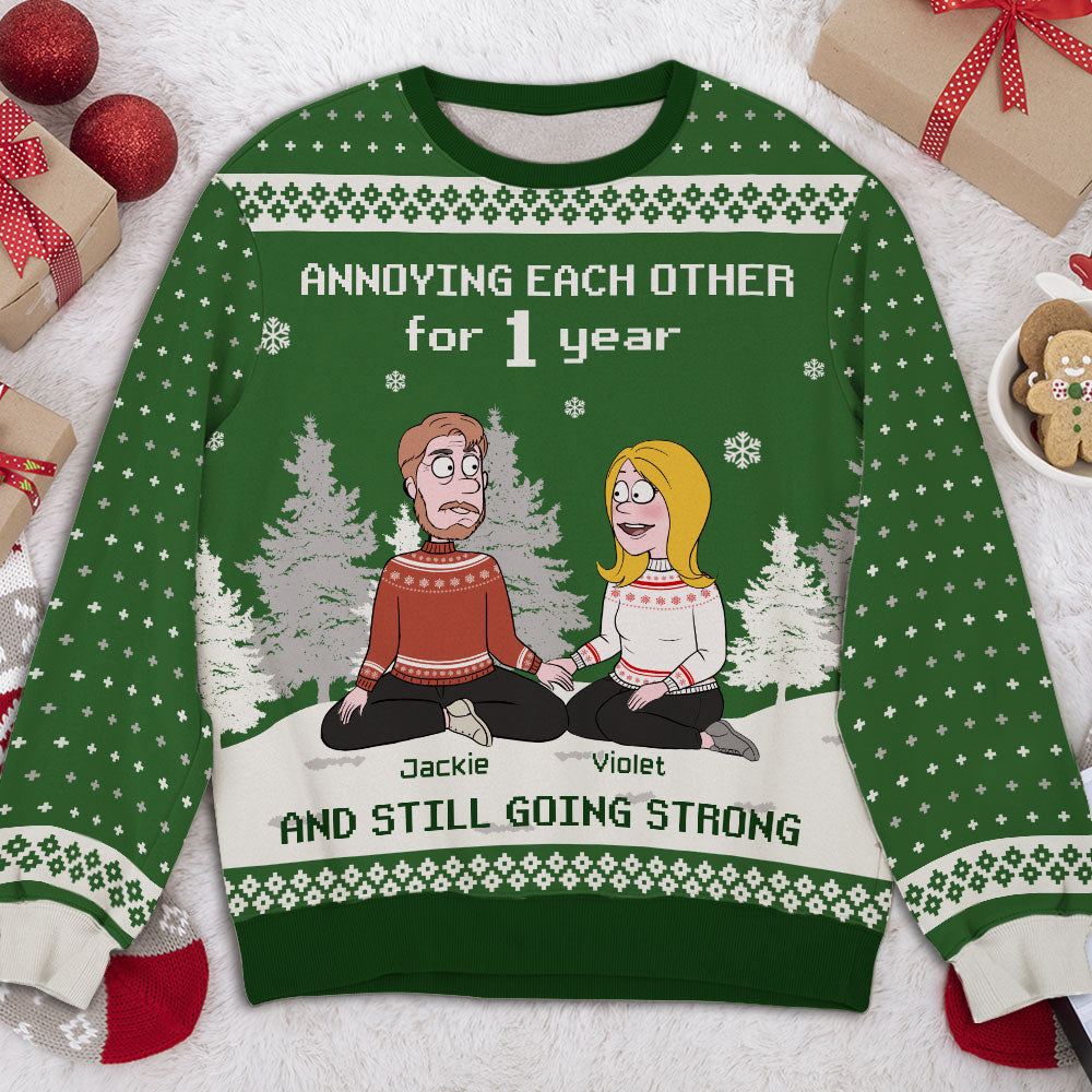 Still Going Strong Couple Family Christmas Personalized Custom Jumper Ugly Sweater