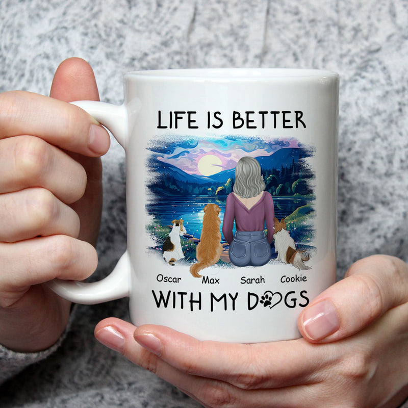 Better With Dogs - Personalized Custom Coffee Mug