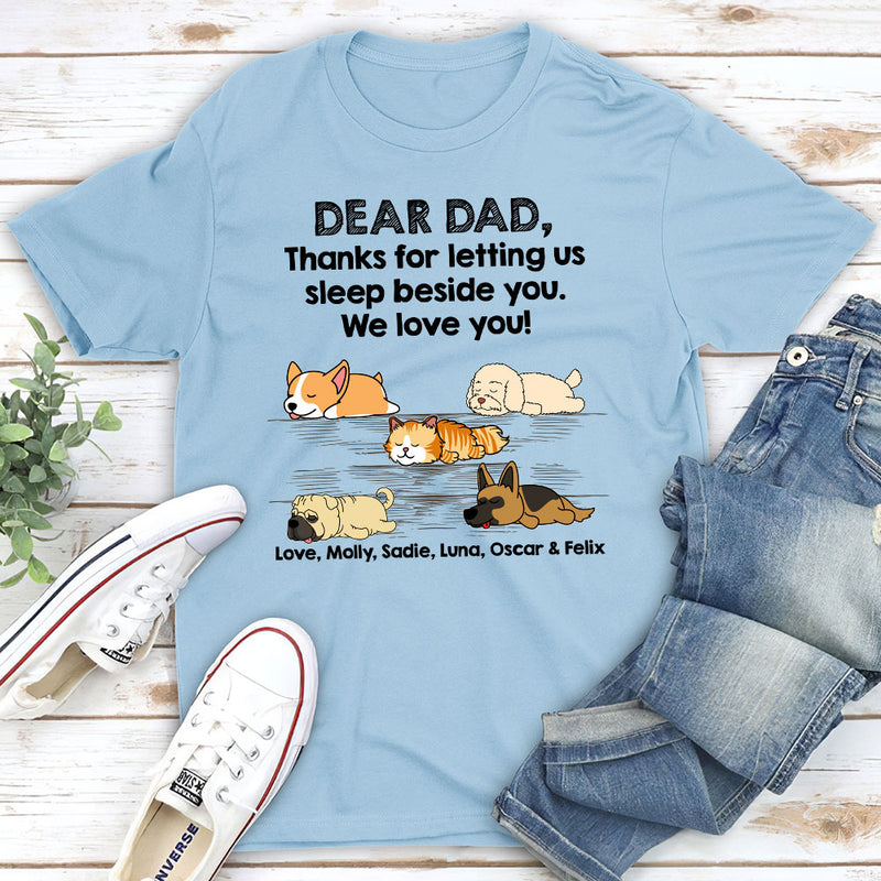 Sleep Beside Pet 2 - Personalized Custom Premium T-shirt