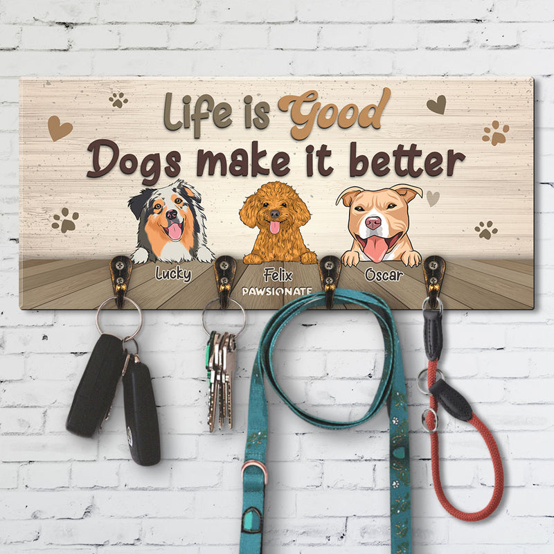 Life Is Good - Personalized Custom Wooden Key Holder