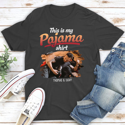 Pajama With Pet Photo - Personalized Custom Unisex T-shirt