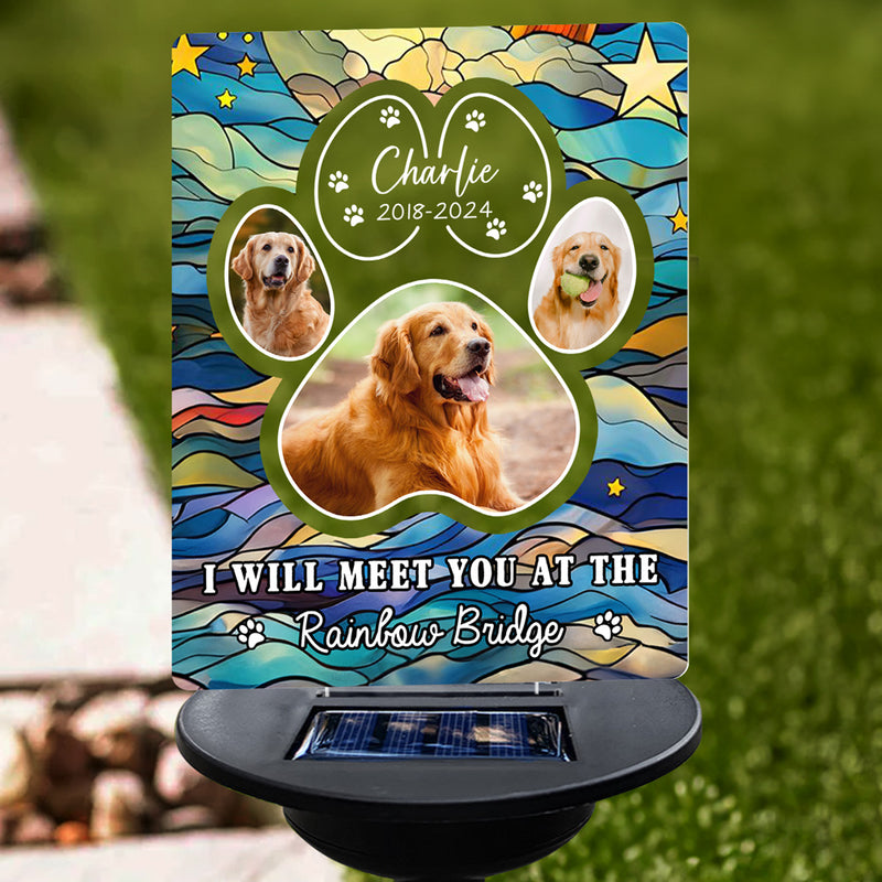 I Will Meet You At The Rainbow Bridge - Personalized Custom Solar Light