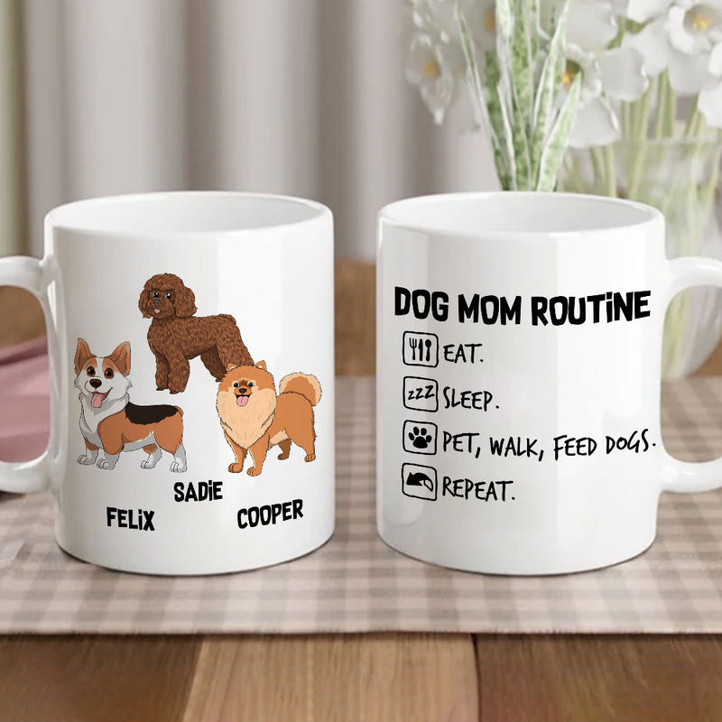 Dog Dad Routine - Personalized Custom Coffee Mug