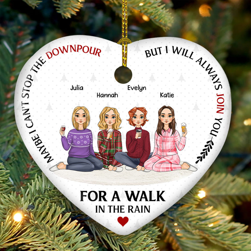 Walk In The Rain - Personalized Custom Heart Ceramic Ornament