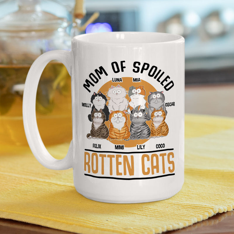 Mom Of Spoiled Cat - Personalized Custom Coffee Mug