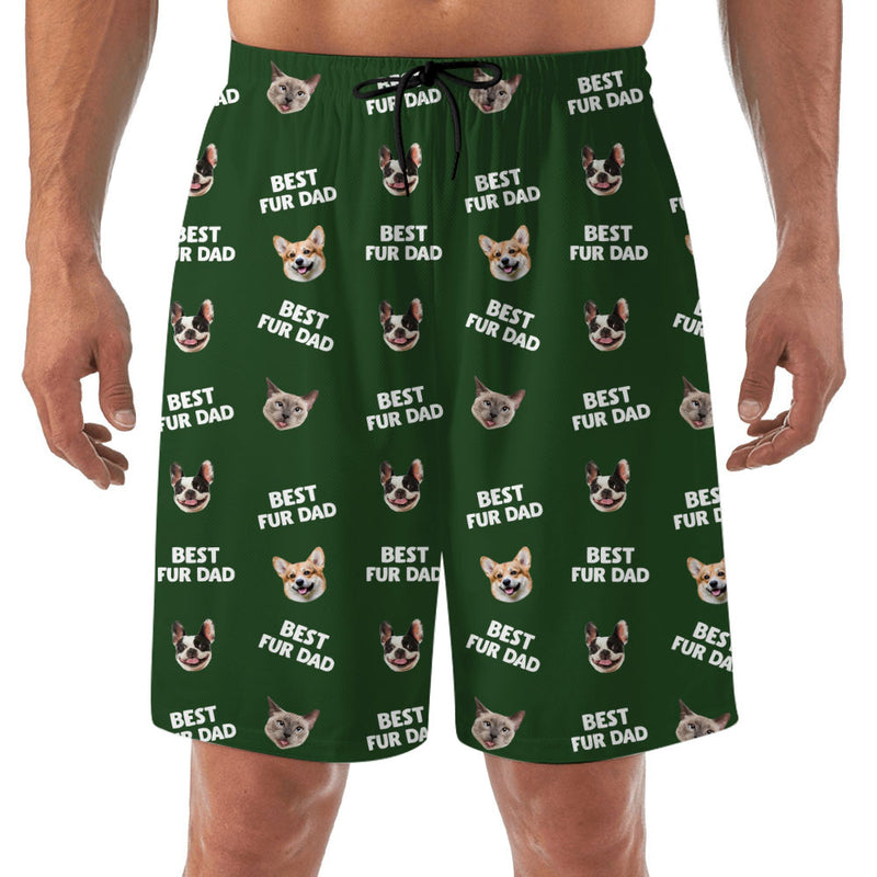 Best Mom Dad Pet Face - Personalized Custom Beach Shorts