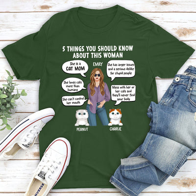 5 Things Cat Mom - Personalized Custom Unisex T-shirt