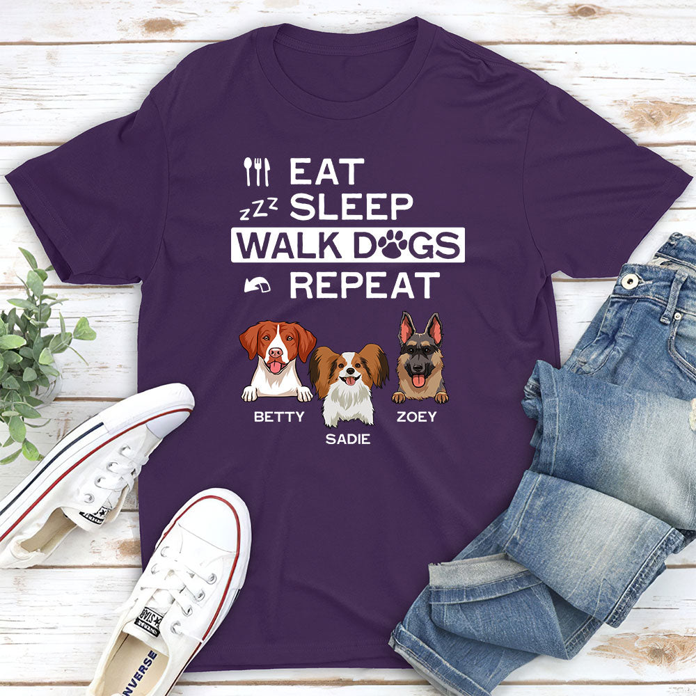 Eat Sleep Walk - Personalized Custom Unisex T-shirt 