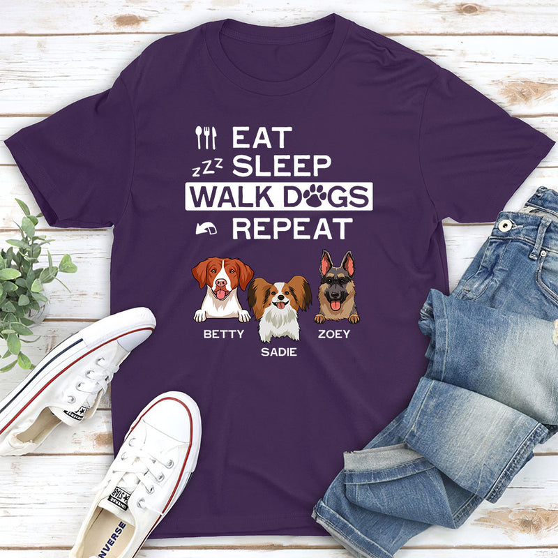 Eat Sleep Walk - Personalized Custom Unisex T-shirt