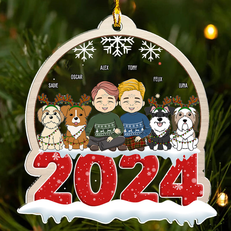 Couple Pet Snow Globe - Personalized Custom Acrylic Ornament